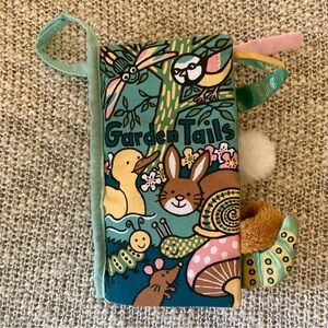 Jellycat Garden Tails Soft Crinkle Book Sensory Baby Toy Animals Comfort